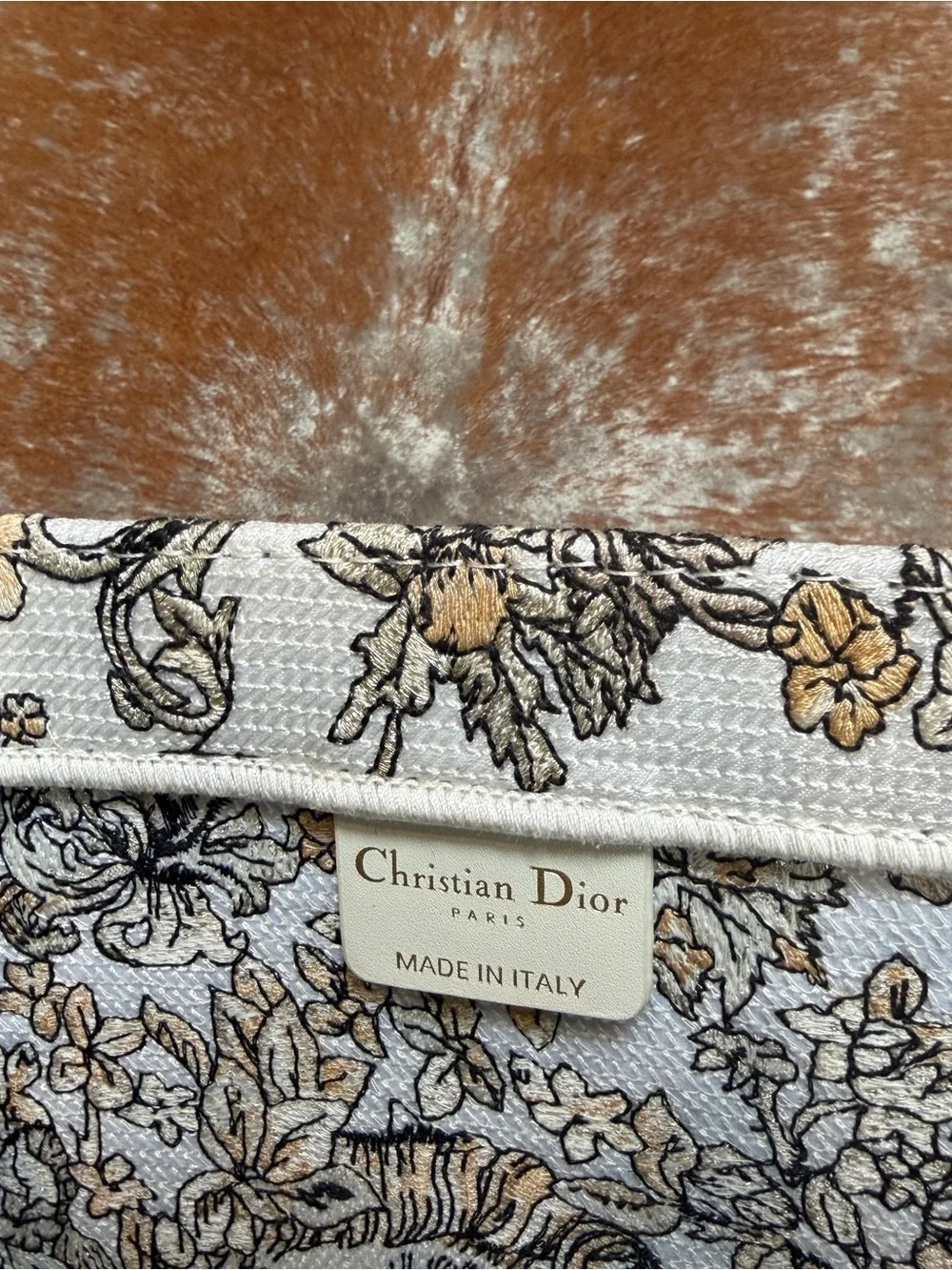 Cream and Black Floral Book Tote
